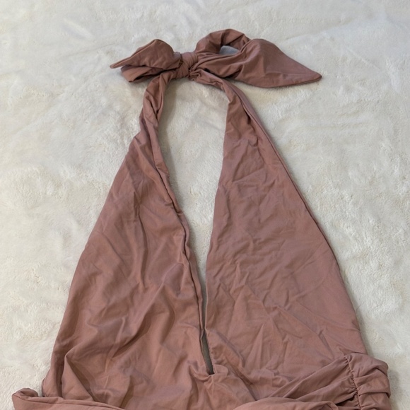 New! RIOT SWIM Milli One-Piece Halter Swimsuit Pink Mauve 31693 - Picture 5 of 11